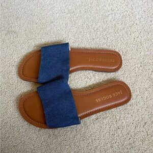 Jack Rogers Tan and Blue Sandals